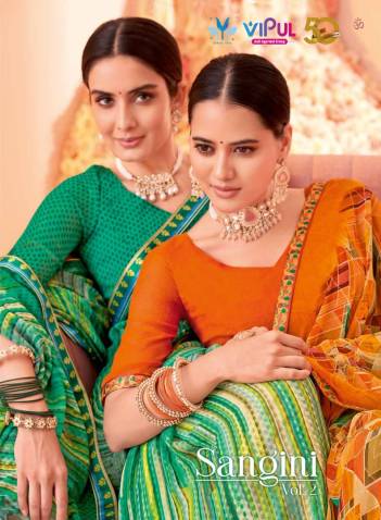 VIPUL SANGINI VOL-02 85005 TO 85022 DESIGNER GEORGETTE SAREE WHOLESALER IN INDIA